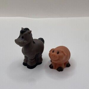 Fisher-Price Little People Farm Animal Friends Figures - Lot of 2 Horse Pig